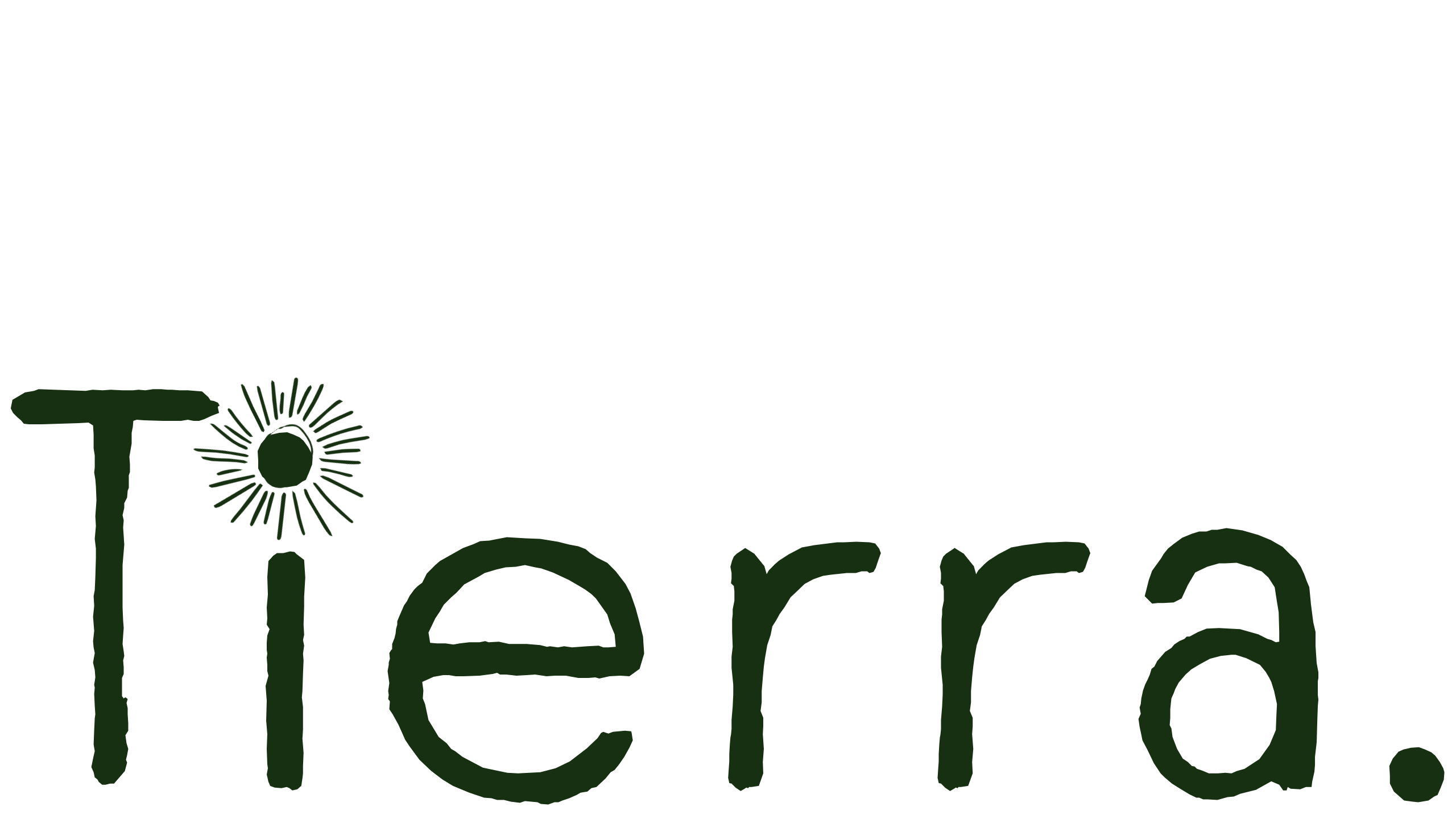 All Cap serif letters spelling Tierra.